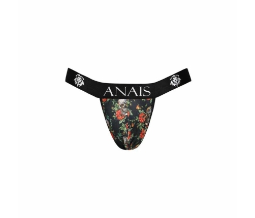 ANAIS Men Power Jock Strap L with Rose & Skull Print, Soft Modal, Clear