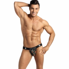 ANAIS Men Power Jock Strap L with Rose & Skull Print, Soft Modal, Clear