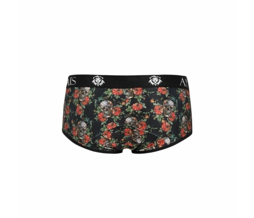 ANAIS MEN Power Brief S - Sporty Modal Trunks with Rose & Skull Print