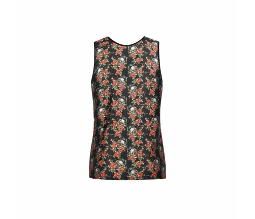 ANAIS MEN Power Top M - Sleeveless Modal Shirt with Rose & Skull Print