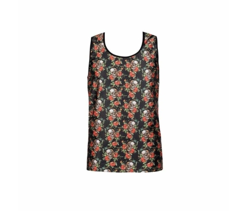 ANAIS MEN POWER TOP XL - Sleeveless Modal Shirt with Skull & Rose Print