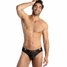 ANAIS MEN Romance Slip S - Black Floral Lace Briefs, Comfortable Fit