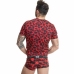 Anais Men Savage Red Microfiber Animal Print T-Shirt Size S