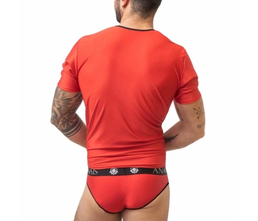 ANAIS Men SOUL Microfiber T-Shirt Red & Black - Size M, Perfect Fit