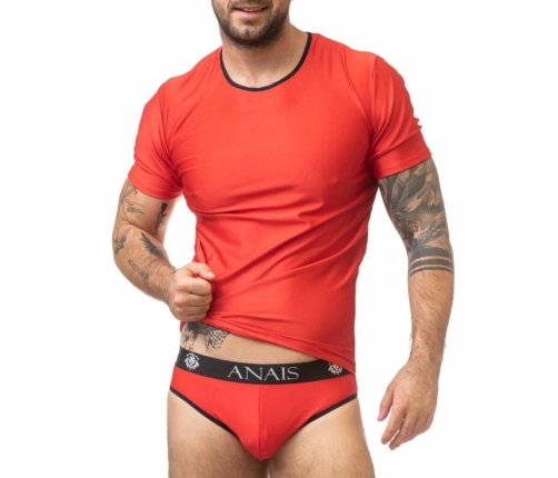 Anais Men Soul T-Shirt L Red Microfiber Black Trim Comfort Fit