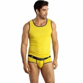 Anais Men Tokio Top Yellow L - Sleeveless, Soft Modal, Perfect Fit