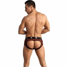 ANAIS Men TRIBAL Bikini Jockstrap XL - Red Microfiber, Animal Print