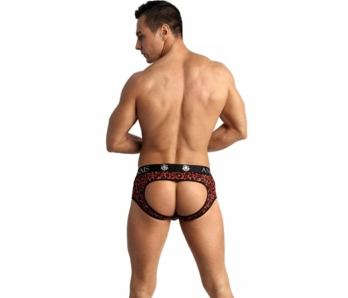 ANAIS Men TRIBAL Bikini Jockstrap XL - Red Microfiber, Animal Print