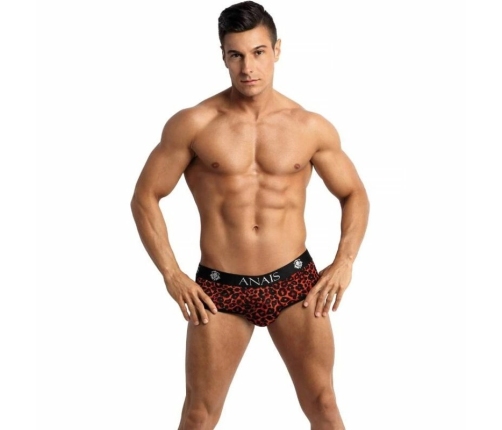 ANAIS Men TRIBAL Bikini Jockstrap XL - Red Microfiber, Animal Print