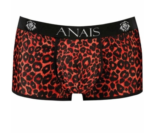ANAIS MEN TRIBAL Boxer Shorts S - Sporty Cut, Red Microfiber, Animal Print