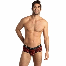 ANAIS MEN TRIBAL Briefs M - Sporty Fit, Red Animal Print Microfiber