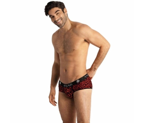 Anais Men Tribal Brief XL Red Microfiber Sport Cut Animal Print