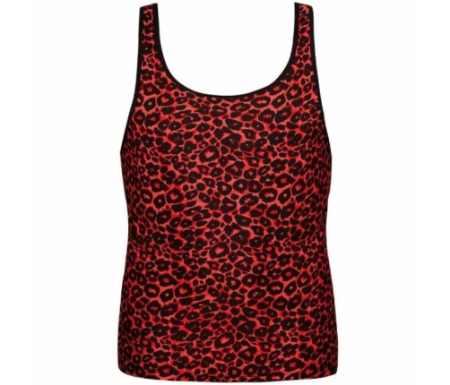 Anais Men TRIBAL Top XL - Red Microfiber, Animal Print, Sleeveless