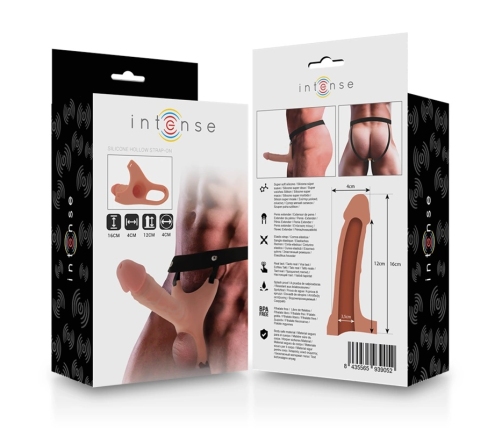 INTENSE Hollow Adjustable Harness with Silicone Insert 16x3.5 cm Beige