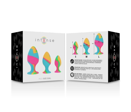 Intense Multicolor Silicone Plug Set - 3 Sizes, Ergonomic Design