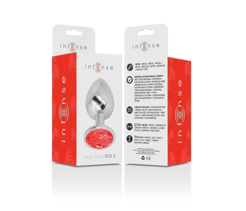 Intense Aluminum Metal Plug S Red Crystal - Elegant Jewel Design