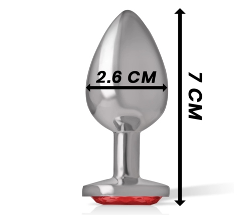 Intense Aluminum Metal Plug S Red Crystal - Elegant Jewel Design