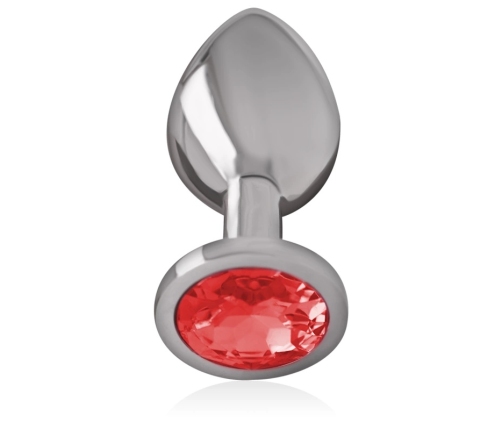 Intense Aluminum Metal Plug S Red Crystal - Elegant Jewel Design