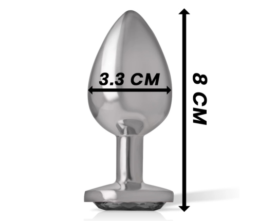 Intense Medium Aluminum Plug Black Glass Accent 8cm x 3.3cm