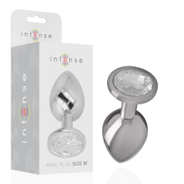 Intense Aluminum Plug M Silver Crystal - Medium Metal Model with Gemstone