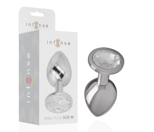 Intense Aluminum Plug M Silver Crystal - Medium Metal Model with Gemstone
