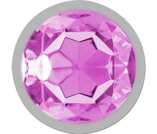 INTENSE Aluminum Metal Plug M with Pink Crystal Accent, 8cm x 3.3cm