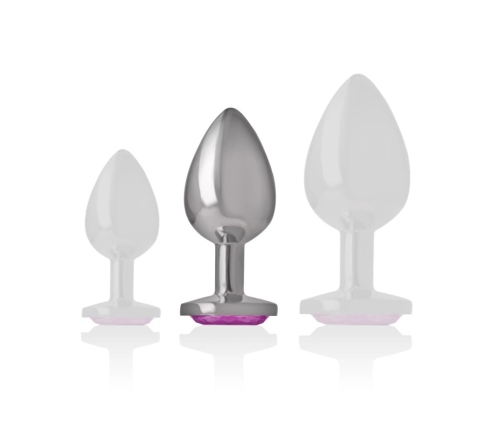 INTENSE Aluminum Metal Plug M with Pink Crystal Accent, 8cm x 3.3cm