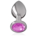 INTENSE Aluminum Metal Plug M with Pink Crystal Accent, 8cm x 3.3cm