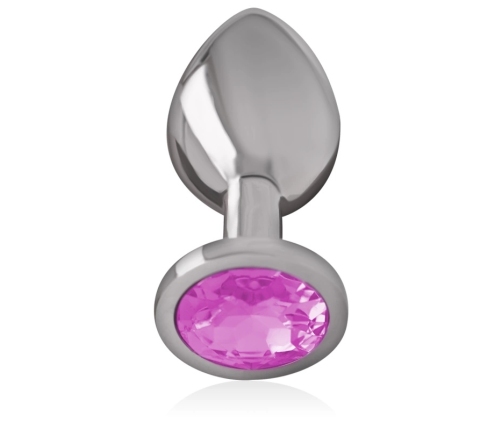 Intense Aluminum Metal Plug Pink Crystal Large - Luxury Anal Accessory