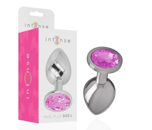 Intense Aluminum Metal Plug Pink Crystal Large - Luxury Anal Accessory