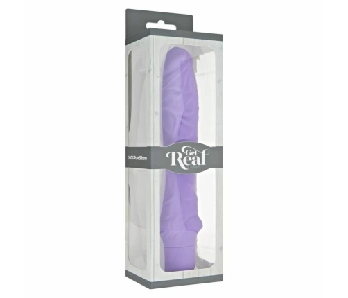 GET REAL Classic Large Silicone Vibrator 7 Modes Purple 24.9cm Waterproof