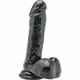 GET REAL - DILDO 18 CM CON TESTÍCULOS NEGRO