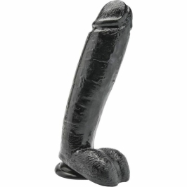 GET REAL - DILDO 25,5 CM CON TESTÍCULOS NEGRO