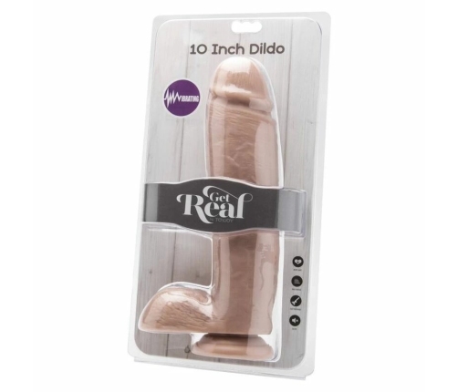 GET REAL - DILDO 25,5 CM CON TESTÍCULOS VIBRADOR NATURAL