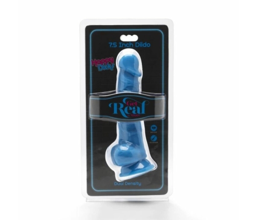 Get Real Happy Dicks 19 cm Blue Anatomical Model with Suction Base