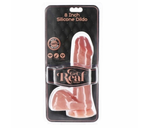 GET REAL - DILDO SILICONA 20,5 CM CON TESTÍCULOS NATURAL