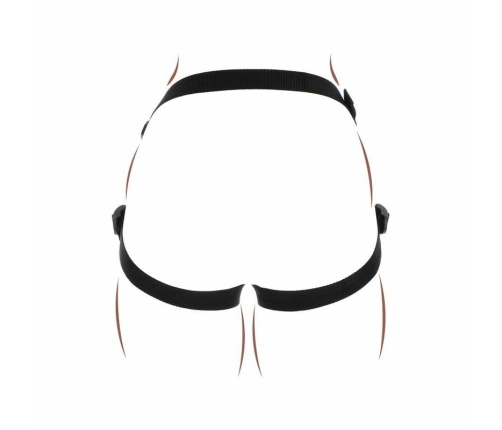 Get Real Adjustable Strap-On Harness Black - Universal Fit, 3 Silicone Rings