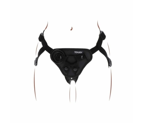 Get Real Adjustable Strap-On Harness Black - Universal Fit, 3 Silicone Rings