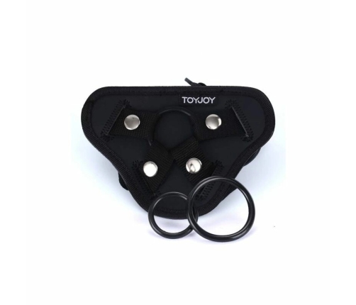 Get Real Adjustable Strap-On Harness Black - Universal Fit, 3 Silicone Rings