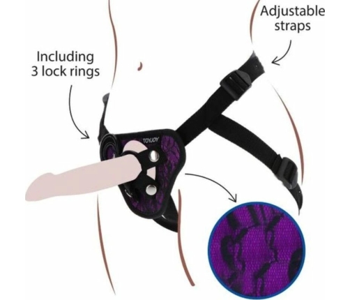 Get Real Adjustable Lace Strap Harness Purple - Universal Size