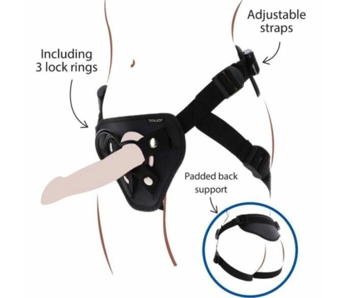 Get Real Deluxe Adjustable Harness Black - Universal System, Padded Comfort