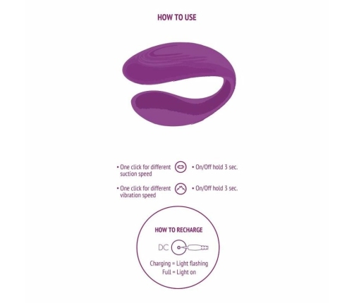 XOCOON Bound Love Couples Vibrator Purple - Remote Control, Ergonomic Design