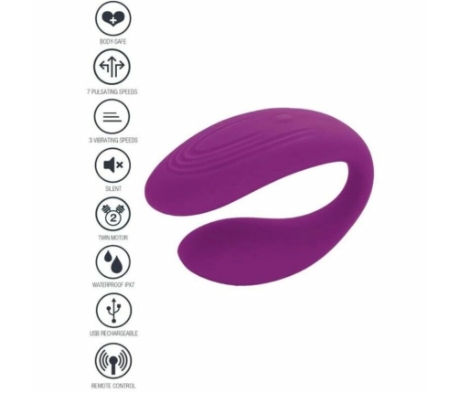 XOCOON Bound Love Couples Vibrator Purple - Remote Control, Ergonomic Design
