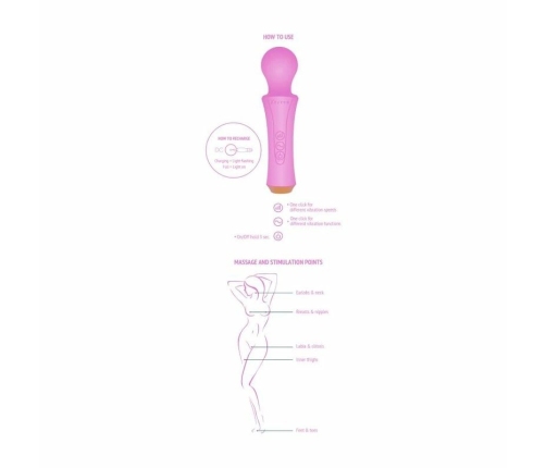 XOCOON Personal Wand Fuchsia - Rechargeable Flexible Massager