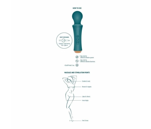 XOCOON Personal Wand Green - Rechargeable Massager with Flexible Head