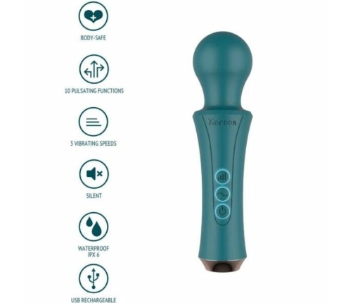 XOCOON Personal Wand Green - Rechargeable Massager with Flexible Head