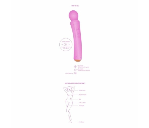 XOCOON Curved Wand Rechargeable Massage Device Fuchsia Ergonomic Design