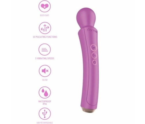 XOCOON Curved Wand Rechargeable Massage Device Fuchsia Ergonomic Design