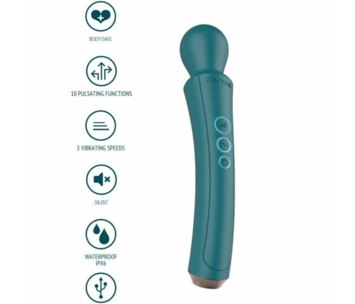XOCOON Curved Wand Green - Rechargeable Ergonomic Massage Device