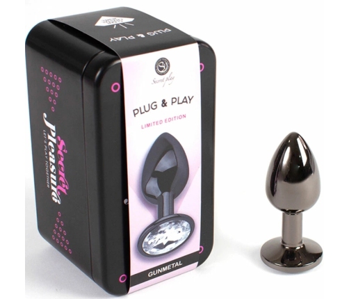 Secretplay Gunmetal Intimate Metal Plug Small 7cm Decorative Base